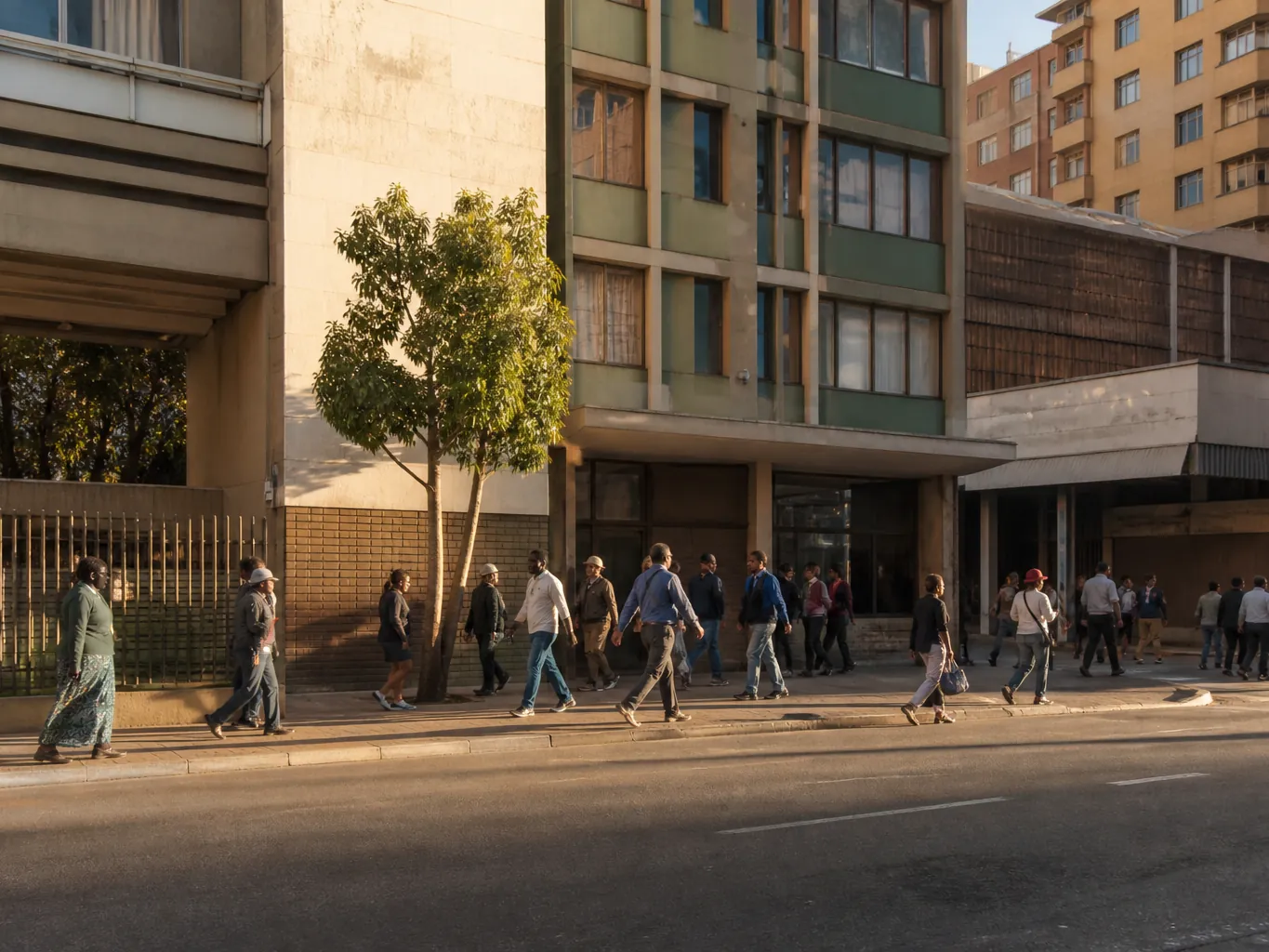 A Johannesburg street in late-afternoon light