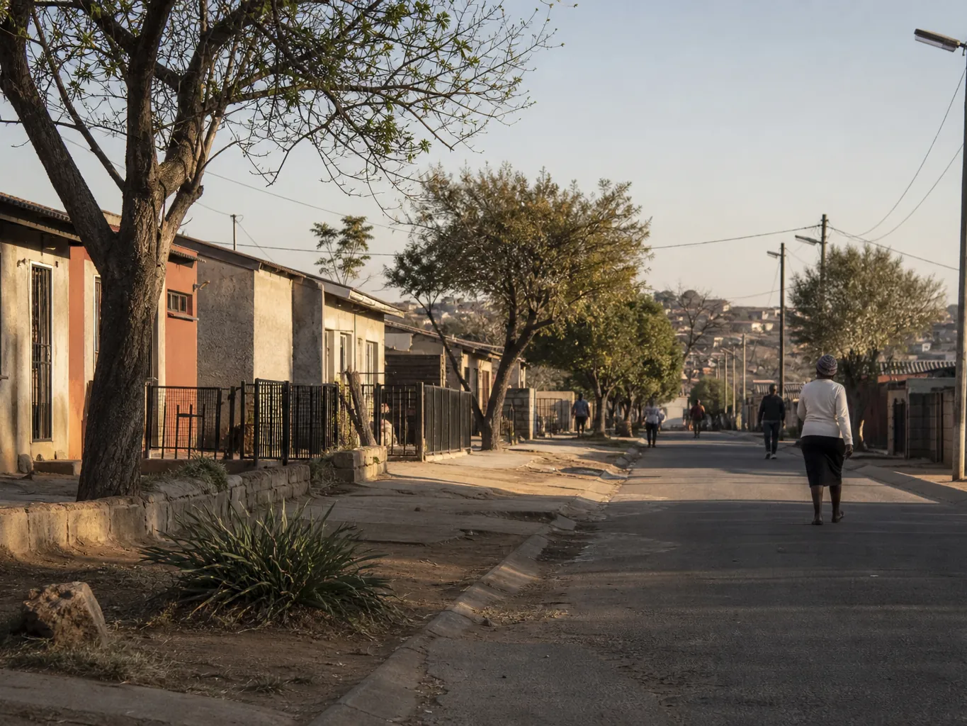 A Soweto residential street in the late afternoon